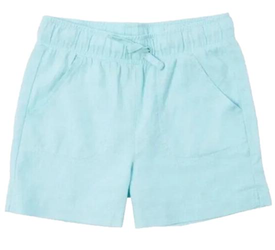 Shorts Infantil Menina Cool – Linho Azul Claro Confortável e Leve