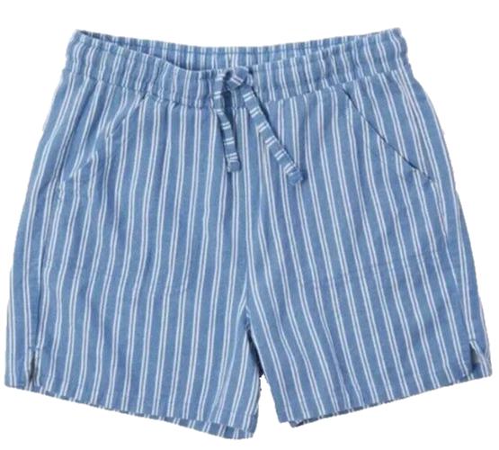 Shorts Infantil Menina Cool – Linho Azul com Listras
