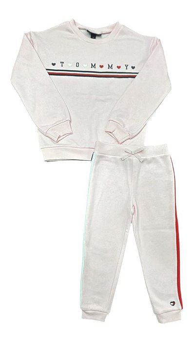 Conjunto Tommy Hilfiger Infantil 2 Peças Moletom Rosa – Menina
