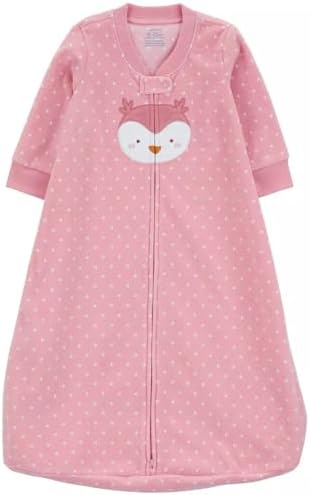Saco de Dormir Infantil Carter’s Rosa Estampa Coruja em Algodão