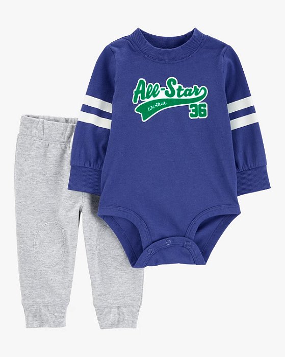 Conjunto Carter’s Body Azul All Star + Calça – Bebê Menino