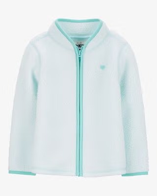 Roupa Infantil Menina Carter’s OshKosh Jaqueta Sherpa Verde Zíper Coração
