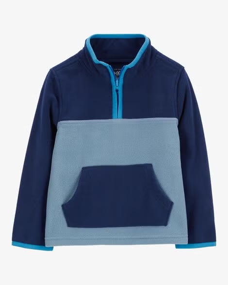 Blusa Fleece Carter’s OshKosh Azul e Verde com Zíper Infantil