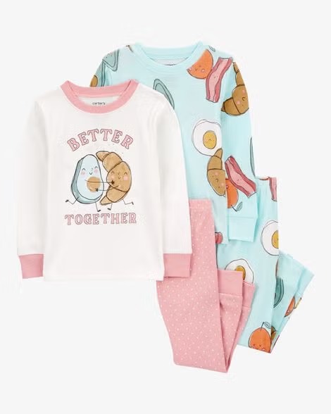 Pijama Infantil Menina 4 Peças Carter’s Better Together