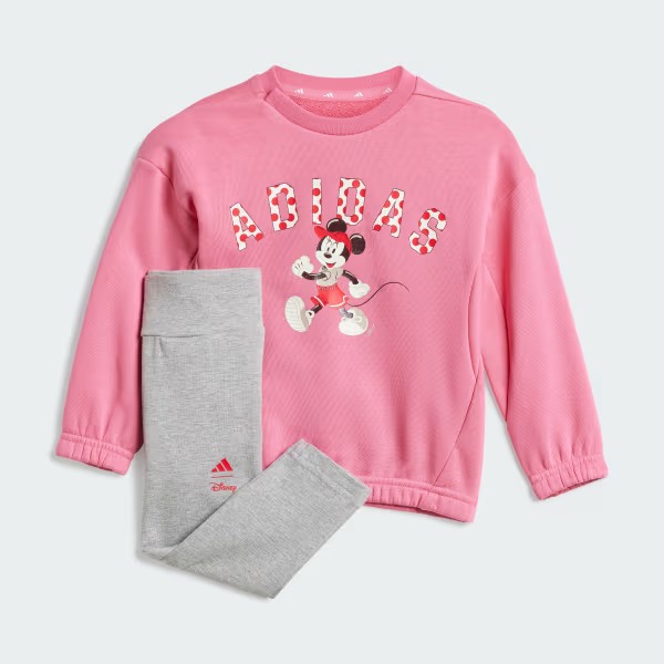 Conjunto Infantil Menina Adidas Moletom Pink Minnie e Legging