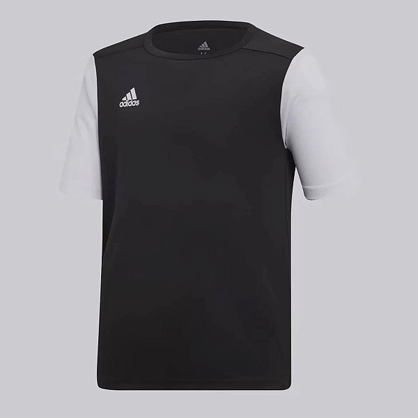 Camiseta Infantil Adidas Preta Manga Branca Dry Fit – Menino