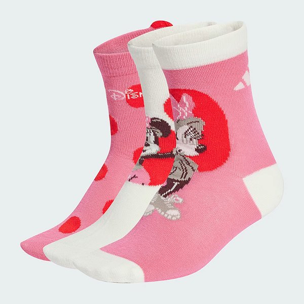 Meia Infantil Menina Adidas Rosa e Branca Minnie Disney