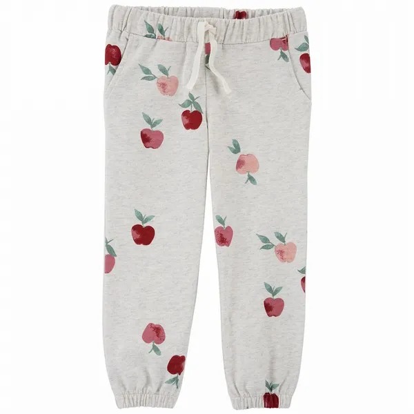 Calça Infantil Menina Carter’s Moletom Cinza Estampa Maçã