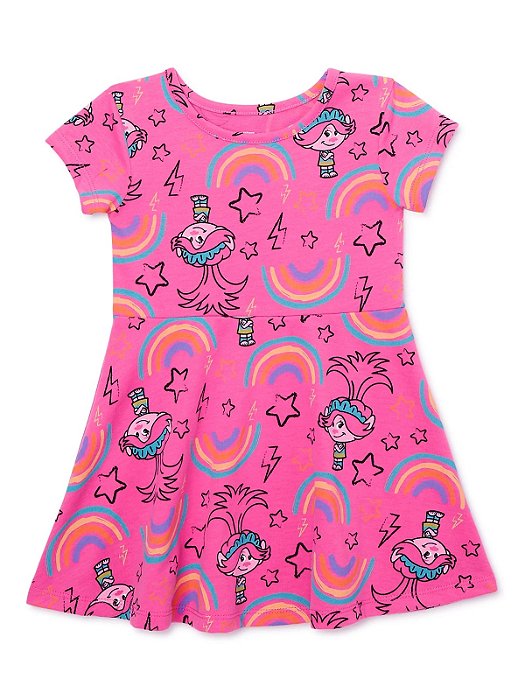 Vestido Infantil Trolls Pink – Estampa Personagem Menina