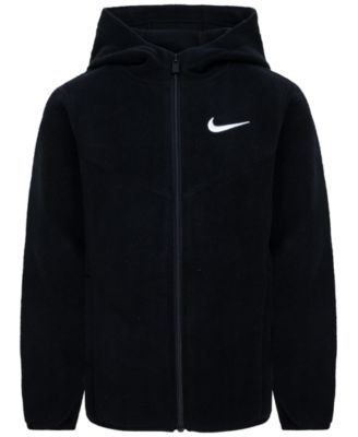 Jaqueta Infantil Nike Fleece Preta com Logo Branco – Menino