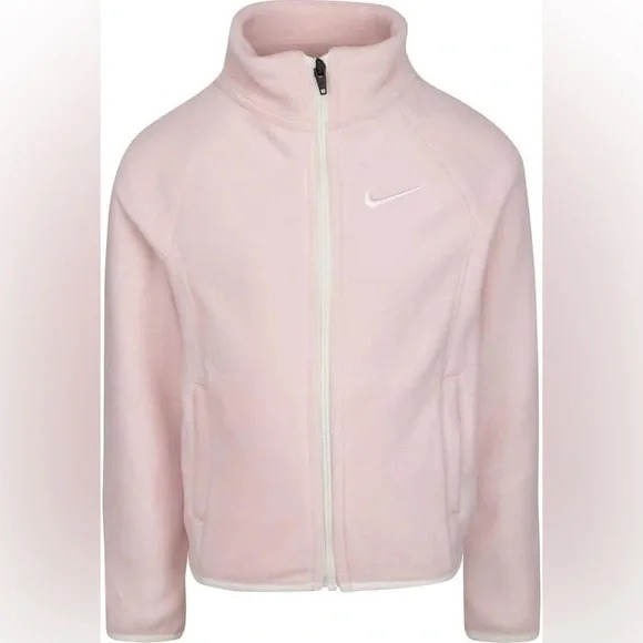 Jaqueta Fleece Infantil Nike Menina – Rosa com Logo Branca
