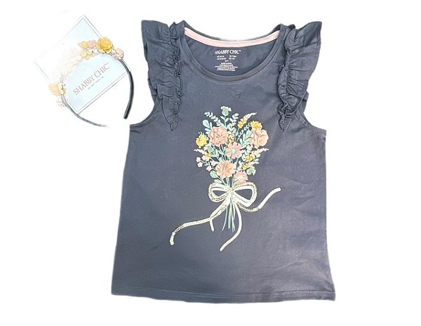 Conjunto Infantil Shabby Chic – Regata Floral com Tiara Menina