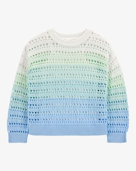 Suéter Infantil Menina Carter’s Fio Azul e Verde Inverno