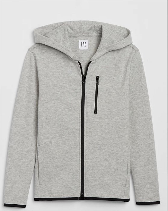 Jaqueta Infantil GAP Cinza com Zíper Preto