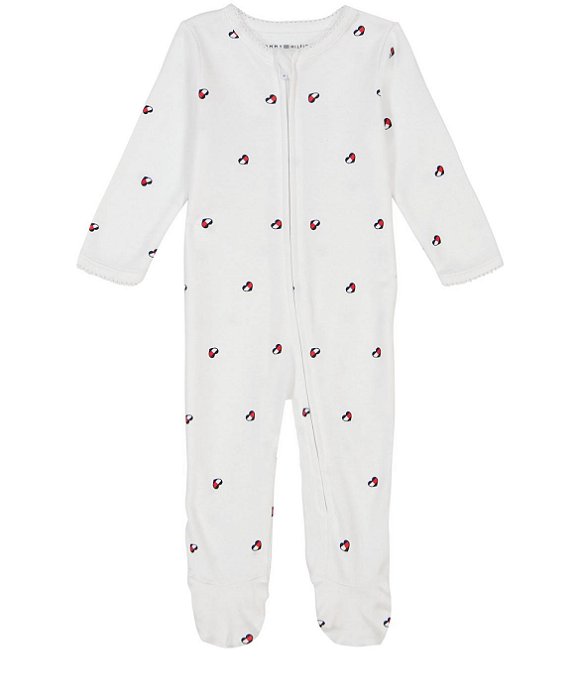 Macacão Tommy Hilfiger Branco Corações – Algodão Infantil Menina