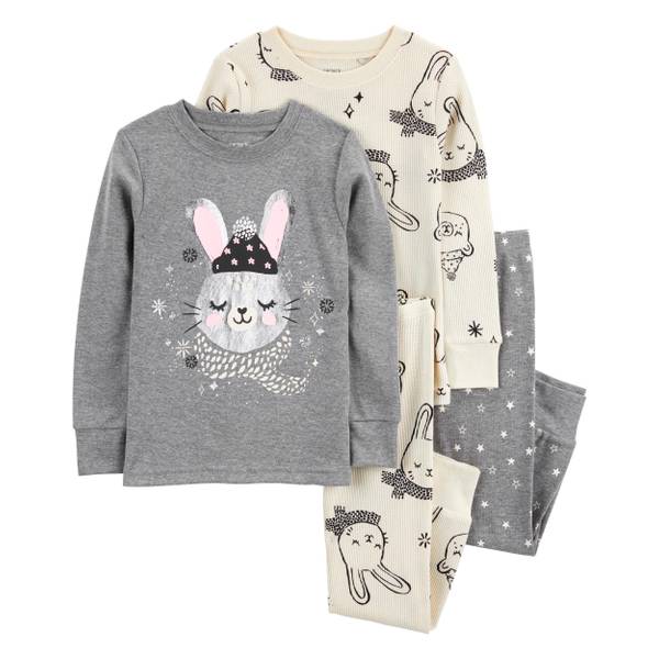 Roupa Infantil Menina Carters Pijama 4 Pçs Cinza Coelho