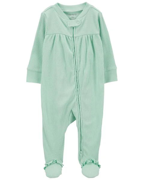 Macacão Infantil Menina Carter’s Algodão Canelado Verde Água
