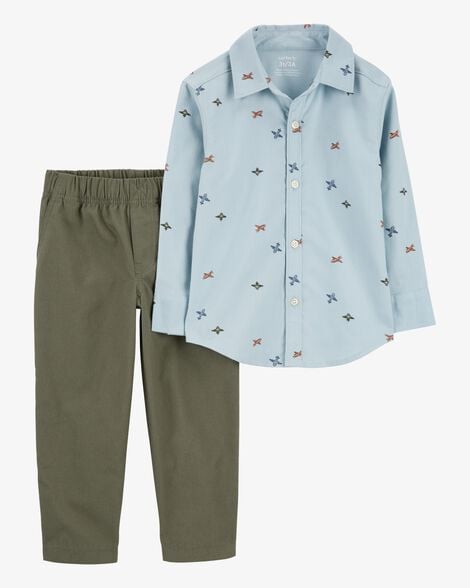 Conjunto Infantil Carter’s 2 Peças – Camisa e Calça Avião