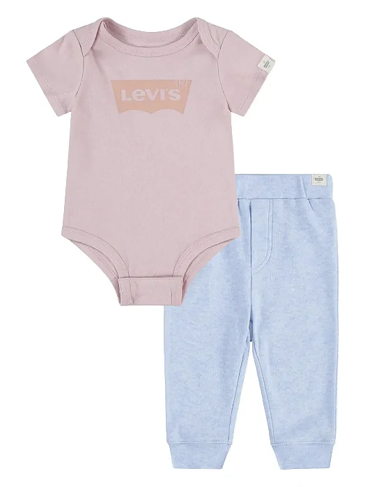 Conjunto Infantil Menina Levi’s – Body Rosa e Calça Azul