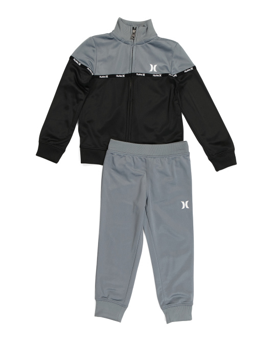 Conjunto Infantil Hurley Jaqueta e Calça Dry Fit Cinza/Preto