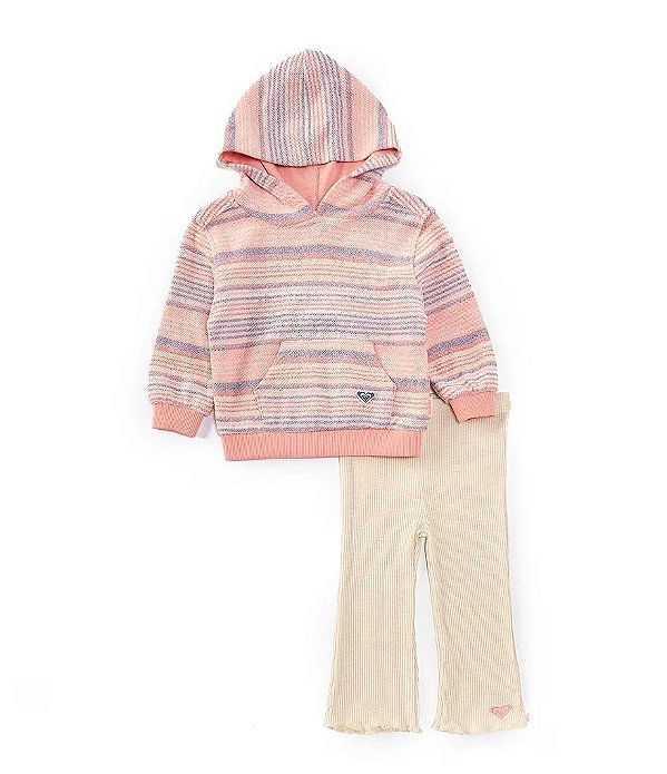 Conjunto Roxy Infantil Menina – Blusa Atoalhada Listras e Calça