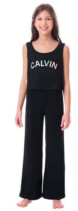Pijama Infantil Menina 2 Peças Calvin Klein Regata Preta