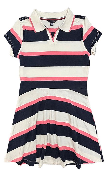 Vestido Infantil Tommy Hilfiger Listrado – Estilo Clássico Menina