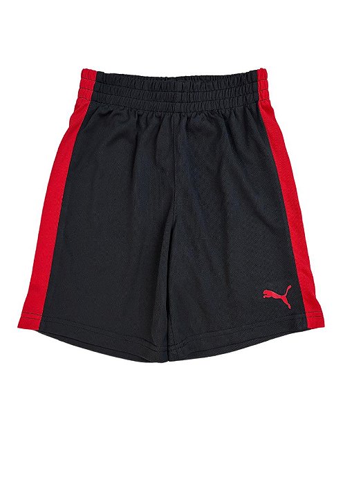 Bermuda Infantil Puma Preta e Vermelha – Esportiva Menino