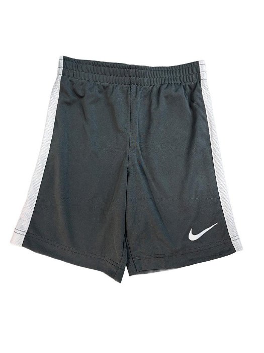 Bermuda Infantil Nike Cinza e Branca Dry Fit – Menino