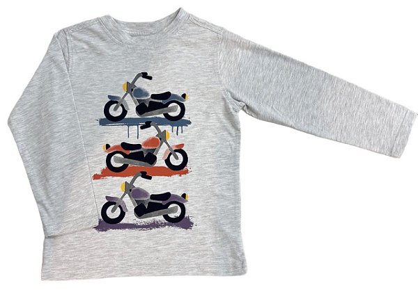Camiseta Infantil Kids HQ Cinza Moto – Conforto e Estilo