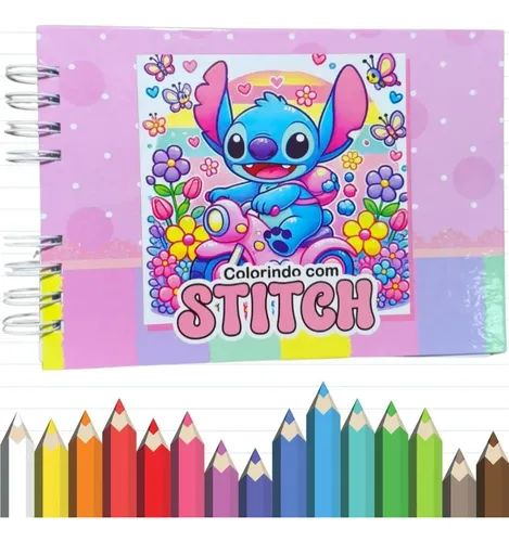 Livro Colorir Stitch Flores