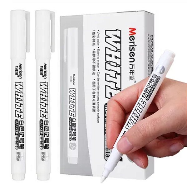 Caneta Branca à Prova d’Água – Tinta Permanente | Escrita em Papel Escuro | Unidade