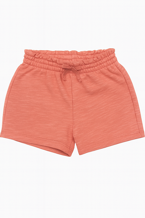 Shorts Infantil Menina Pekkle Salmão Algodão Confortável