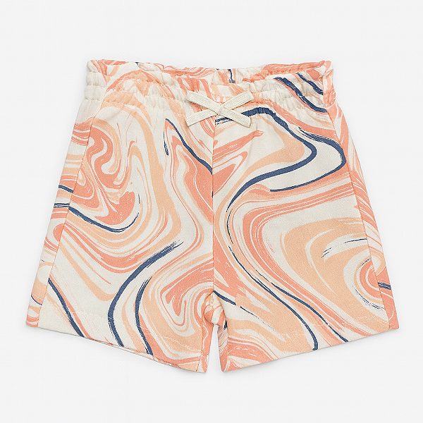 Shorts Infantil Menina Pekkle Rosa Mesclado Algodão