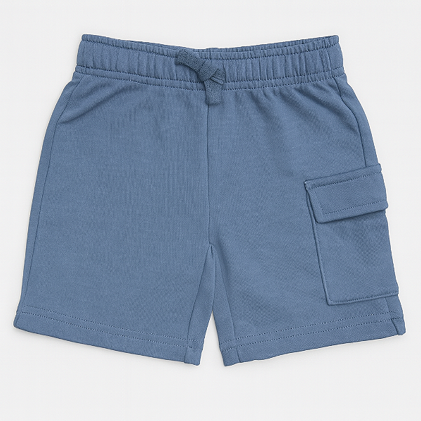 Bermuda Infantil Menino Pekkle Azul Algodão com Bolso