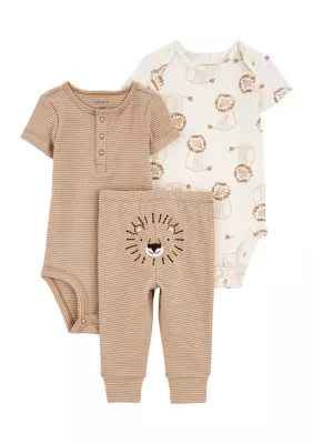 Conjunto 3 Peças Bebê Menino Carter’s Body Listrado + Leão