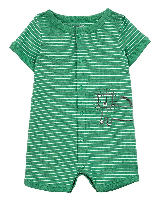 Romper Bebê Menino Carter’s Verde Listrado Leão
