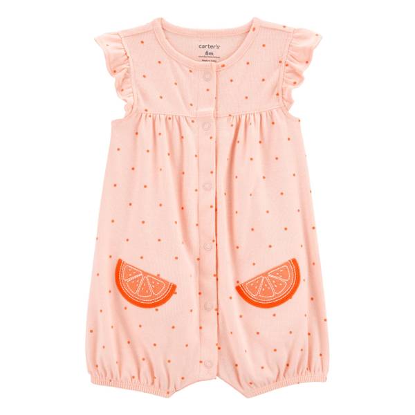 Romper Bebê Menina Carter’s Algodão Laranja