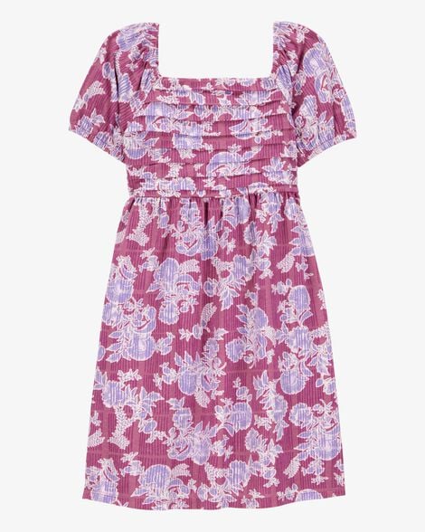 Vestido Infantil Menina Carter’s Floral Franzido Rosa