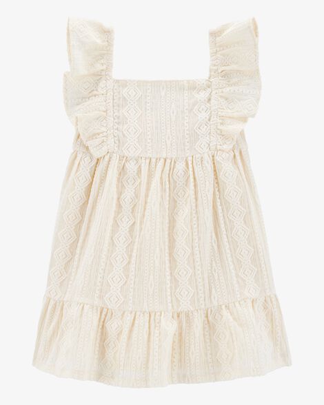 Vestido Bebê Menina Carter’s Crochê Marfim Esvoaçante