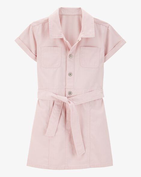 Vestido Infantil Menina OshKosh Jeans Rosa Manga Curta
