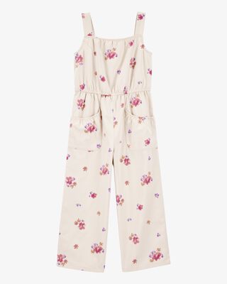 Macacão Infantil Menina OshKosh Wide Leg Bege Floral
