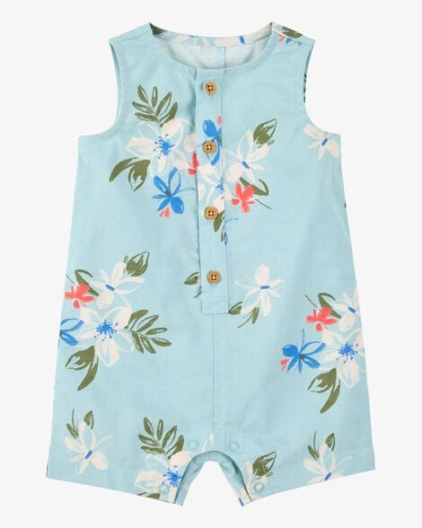 Romper Infantil Menino Carter’s Regata Tropical com Botões