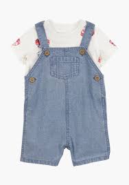 Conjunto Infantil Menino Carter’s Jardineira Jeans + Camiseta Bombeiro