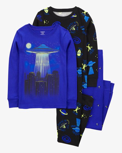 Pijama Infantil Menino Carter’s 4 Peças Azul e Preto Disco Voador