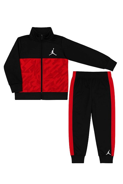 Conjunto Infantil Menino Air Jordan Agasalho Vermelho e Preto 2 Peças