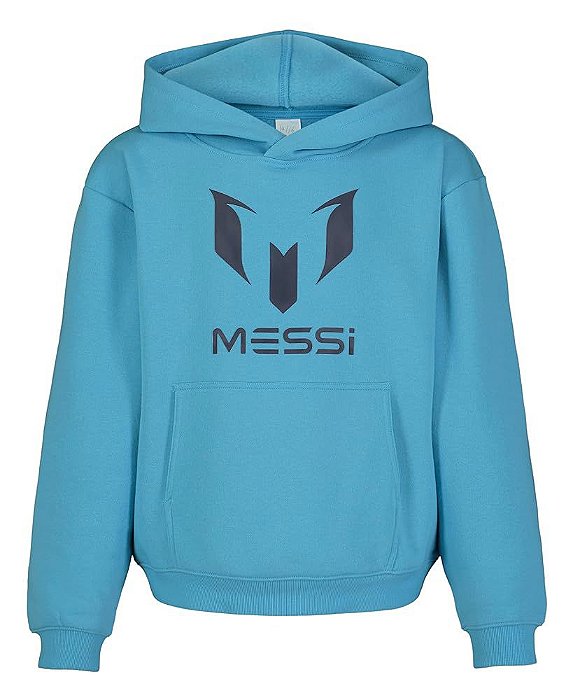 Moletom Infantil Menino Messi Azul Forrado Importado