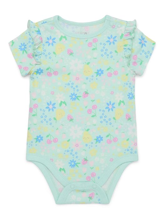 Body Infantil Menina Garanimals Verde com Flores Importado