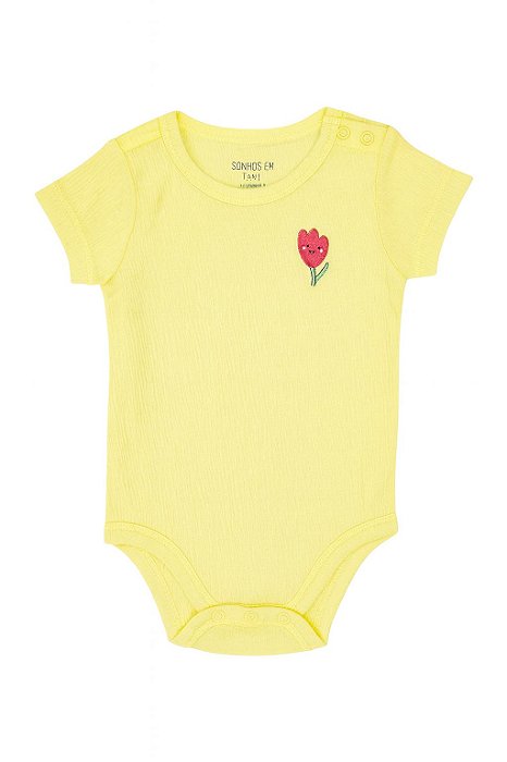 Body Infantil Menina Garanimals Amarelo Flor Bordada Importado