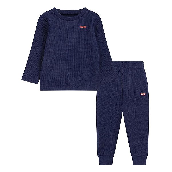Conjunto Infantil Levi’s 2 Peças Canelado Azul Marinho Importado